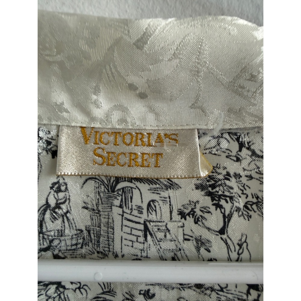 Vintage Victorias Secret Toile de Jouy Jacquard Sleep Shirt Nightgown - Picture 4 of 7